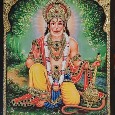 Lord Hanuman Tanjore painting