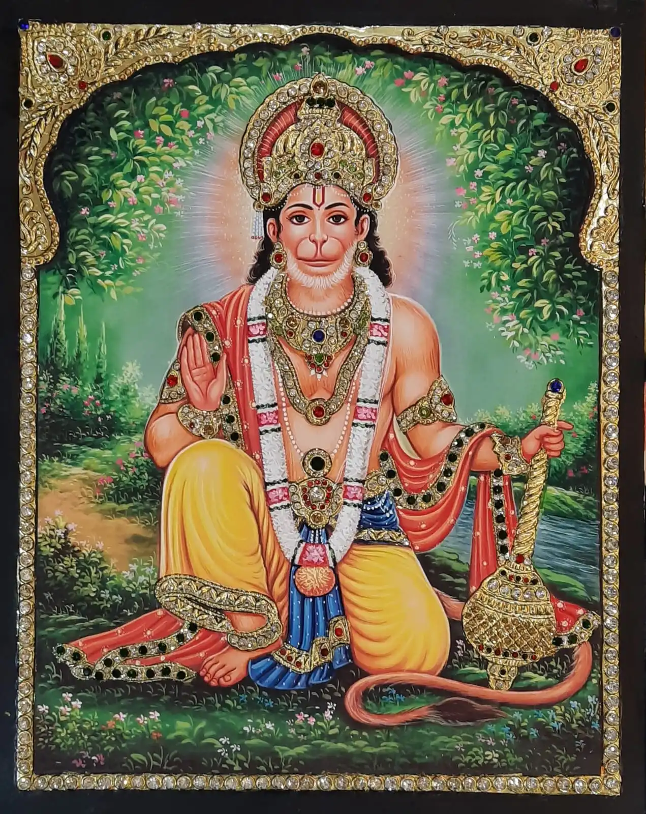 Lord Hanuman Tanjore painting